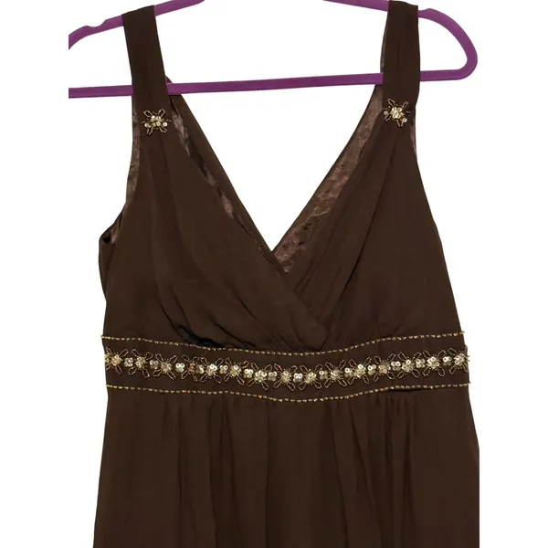 Metaphor Womens Dress Size 14 Brown Formal Cocktail Sleeveless Vintage - Image 7