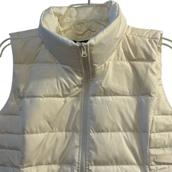 Lands’ End Women's Ivory Down Puffer Vest Size L Petite Lightweight‎ Casu… - Image 3