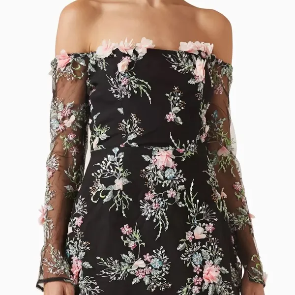 NWT Elliatt Gaia Black Floral Mini Dress Size L - Image 4