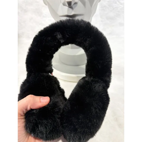 Aspen Womens Faux‎ Fur Earmuffs Black Plush Winter Ear Warmers Accessory - Image 5
