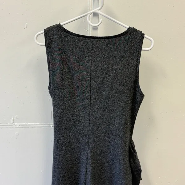Club Monaco Women's Gray Stretch Dress Faux Wrap Self Side Tie Sheath Sz Small‎ - Image 6