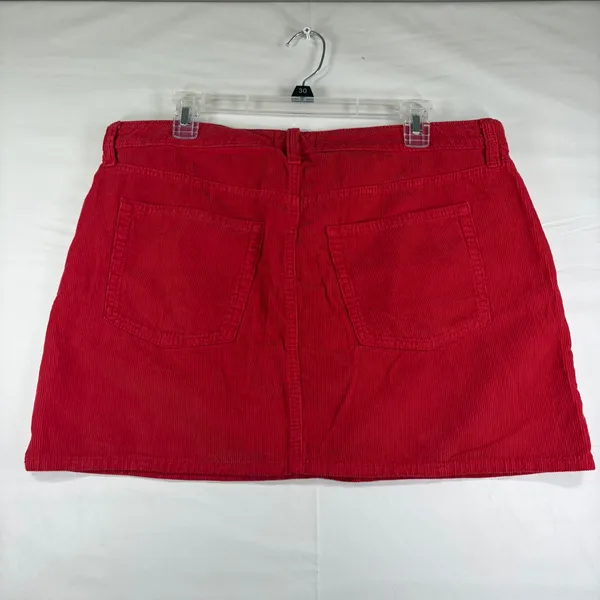 Universal Thread Womens Red‎ Corduroy Mini Skirt Size 12 Cotton 5-Pocket Classic - Image 12