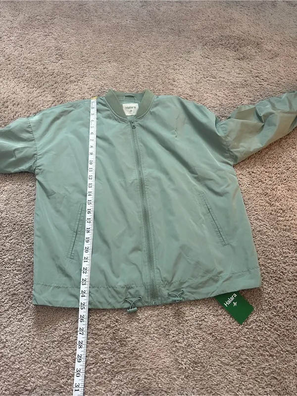 Halara Sage Zipper Fly Relaxed Casual Bomber Jacket with Pockets Size S - Image 7