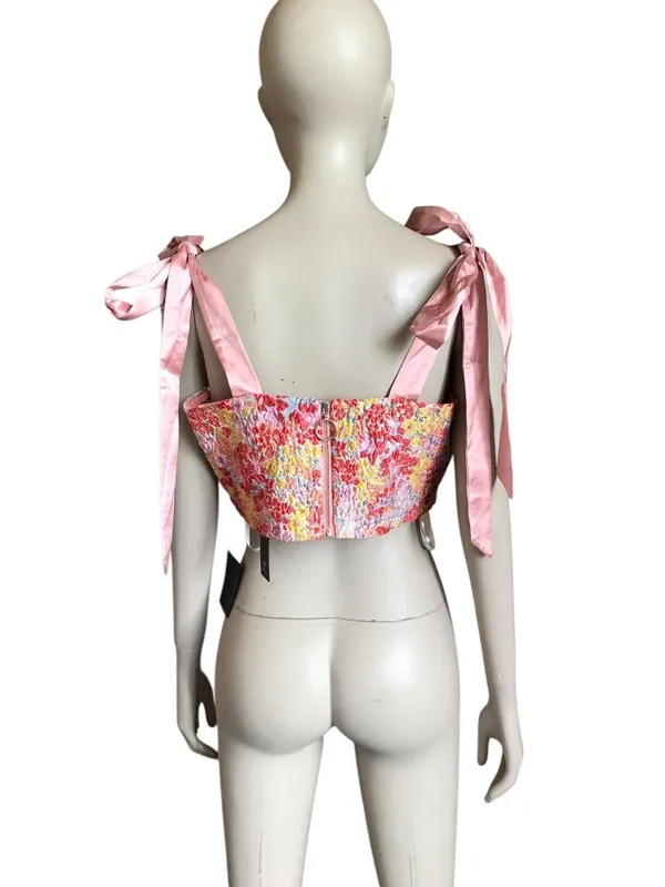 NWT Lulu’s Pink and Red Multi Patterned Crop Top - Image 4