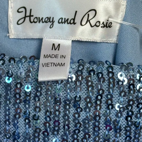 Honey and Rosie Blue Sequin Mini Dress Size‎ M Homecoming Prom Holiday - Image 5