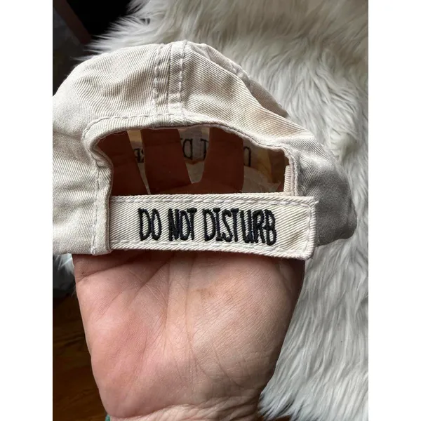 Beige Distressed 'Do Not Disturb' Baseball Cap [COPY] Black - Image 8