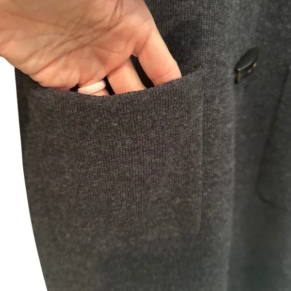 Ellen‎ Tracy Wool Cardigan Sweater Women's Small Charcoal Career Classic Preppy - Image 6