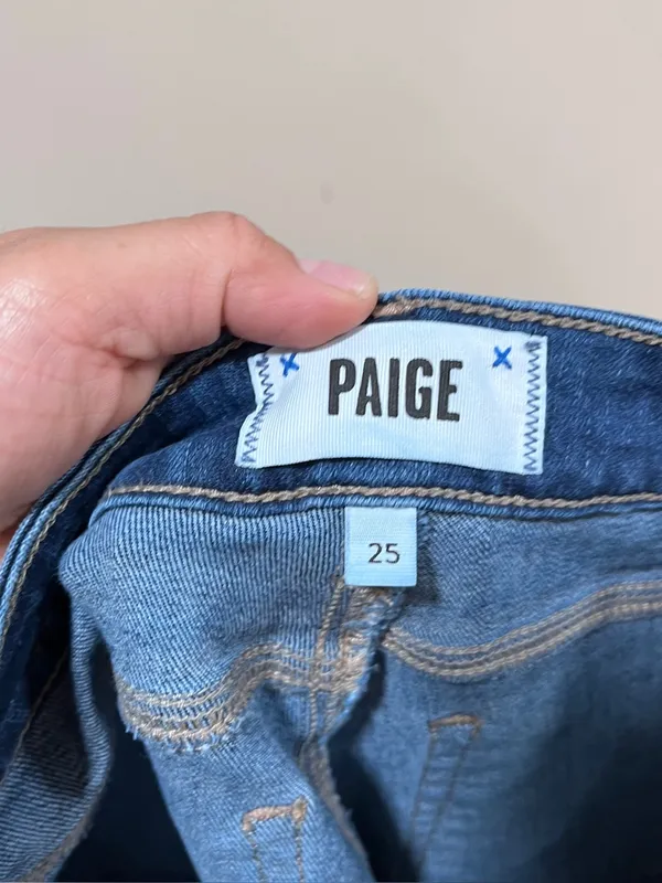 PAIGE Skyline Bootcut jeans size 25 EUC blue denim kick flare high rise - Image 7