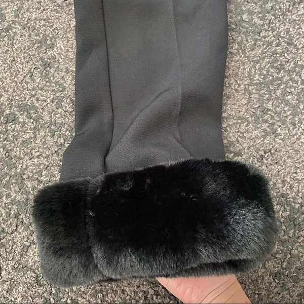 weworewhat high waist Faux Fur Hem pants - Image 2