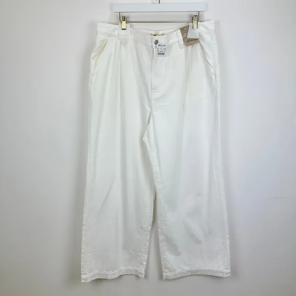 Madewell The Harlow Wide Leg Jean Airy Denim Baggy White High Waist US 33 NWT - Image 6