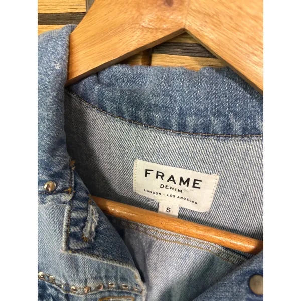 Frame‎ Studded Denim Jacket Size Small - Image 7