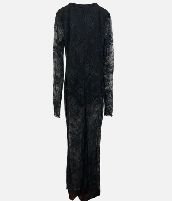 SKIMS Ultra Fine Lace Plunge Long Dress S - Image 9