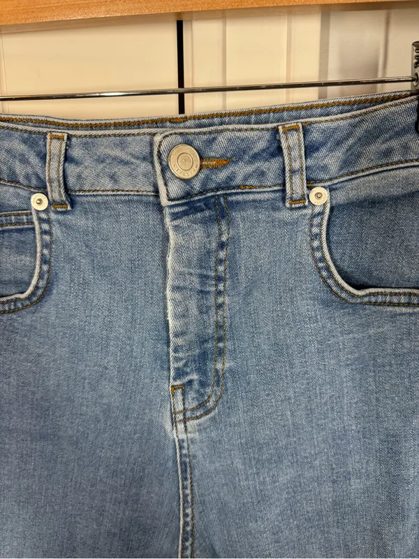 Whistles Denim Barrel Leg Cropped Jeans In Blue Women's Size 28 fall autumn - Image 3