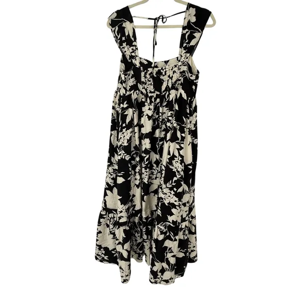 Baltic Born Aita Maxi Dress Black Ivory Floral Tiered Maternity Friendly Size L - Image 4