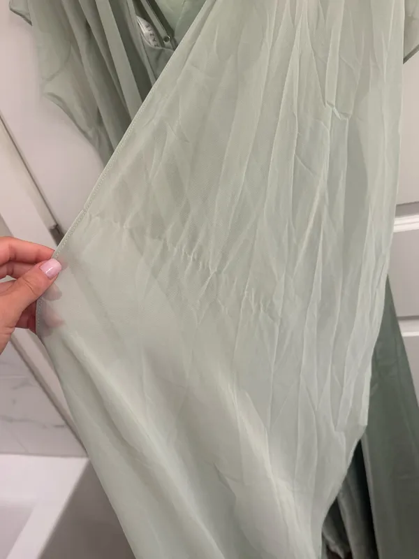 Azazie Dusty Sage Dress - Image 4