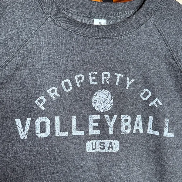 NWT Independent Trading Company Gray Volleyball USA Sweatshirt Size Medium - Image 5