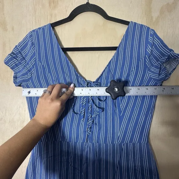 Hollister California Blue White Stripe Stretch Dress Size‎ Large - Image 4