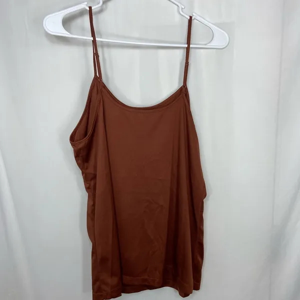 EUC women’s brown soft smooth‎ stretch adjustable strap camisole tank top L/XL - Image 4
