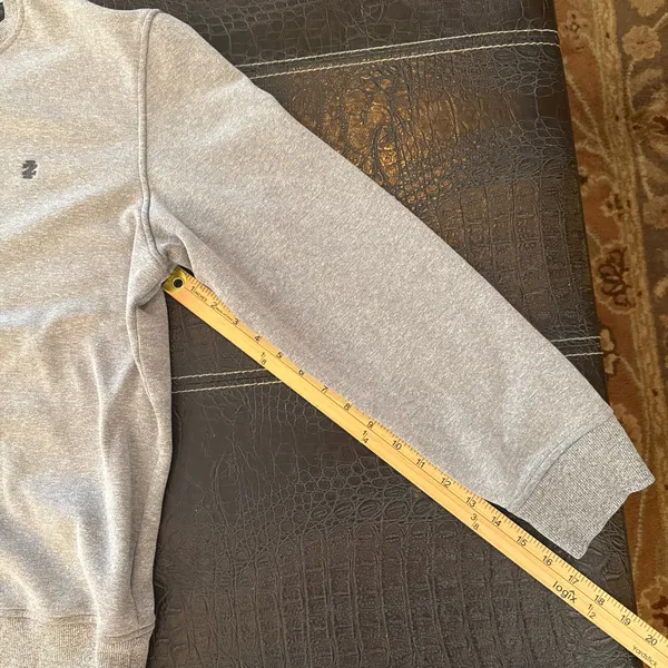 IZOD Fleece Crewneck Pullover Sweatshirt Gray Large - Image 2