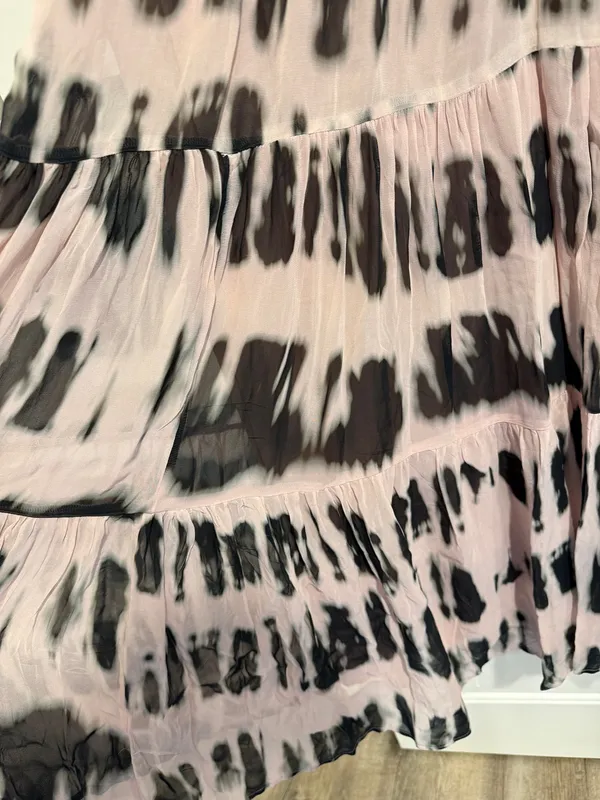 Anthropologie The Somerset Maxi Dress Halter Tiered Pink Black Tie Dye Size S - Image 5