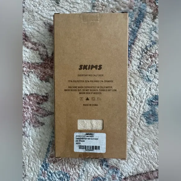 NWT SKIMS everyday mid calf socks in Sand - Image 4