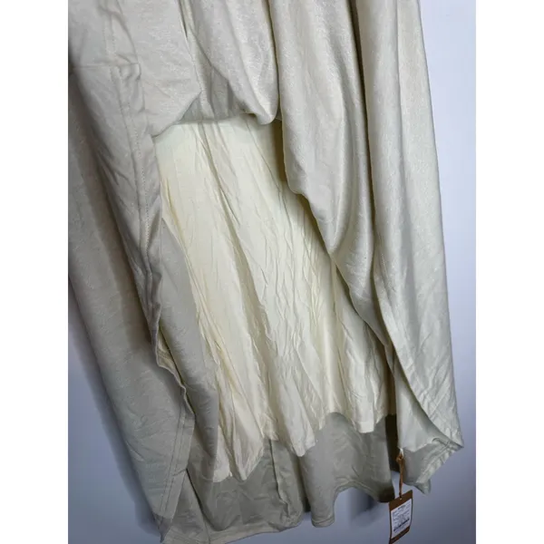 NWT OGL Move Ivory Lime Ruched Waist Flowy Maxi Skirt Size Medium Stretch - Image 9