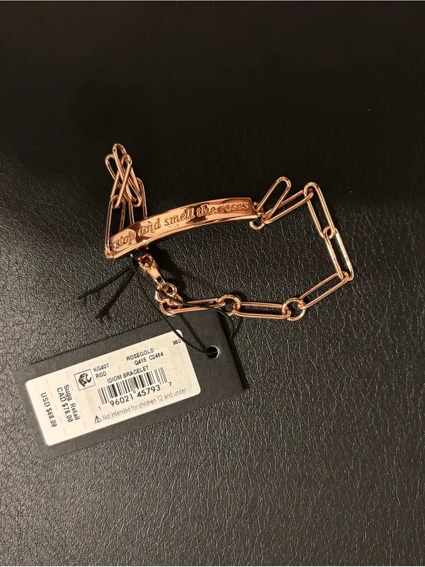 Kate Spade-Stop And Smell Roses ID Bracelet in Rose Gold Tone - Image 9