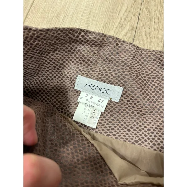 AENOC Women Mauve Brown Snakeskin Genuine Leather High Rise‎ Shorts medium 30" - Image 3