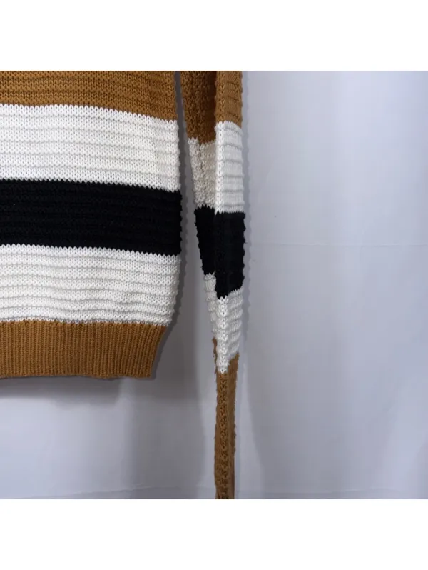 Trailblazer Brown Stripe Knit Sweater S 4-6 - Image 4