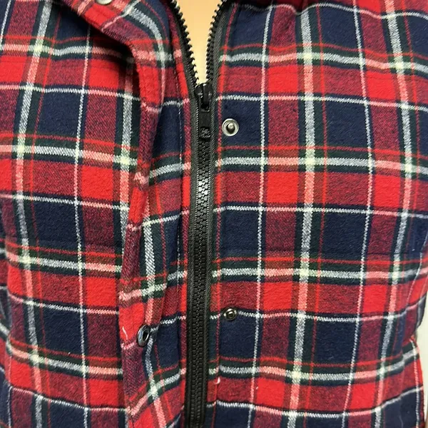 Flannel & Fleece Red & Navy Plaid Vest size M - Image 2