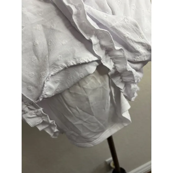 rue21 Dress Small White Lace‎ Swiss Dot Tiered Ruffle Mini Boho Coquette - Image 5