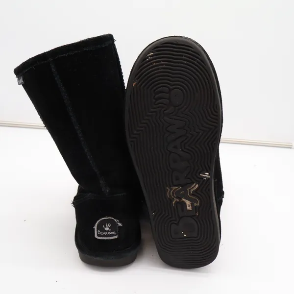 Bearpaw Bootie Womens US 10 Black Suede Fleece Lined Round Toe Mid Calf Boots - Image 6