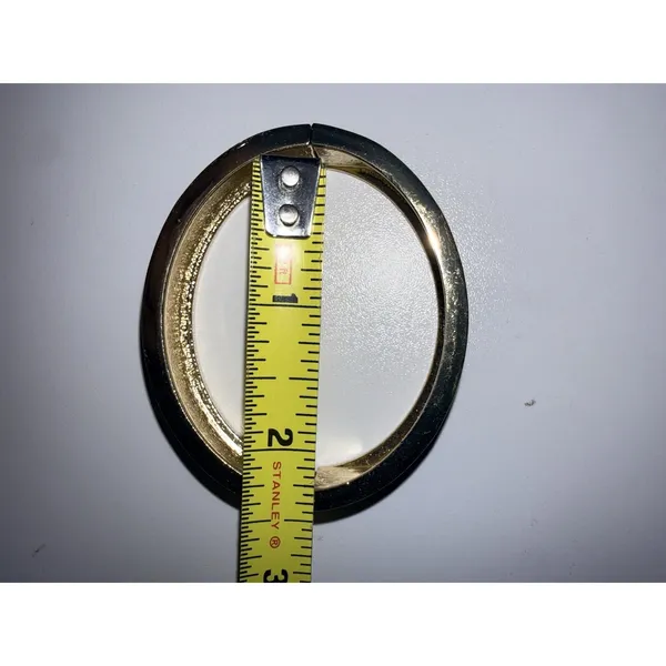 Equestrian Chunky Clamper Bracelet Vintage Horse Bit Polo Preppy 7"‎ Black Gold - Image 5