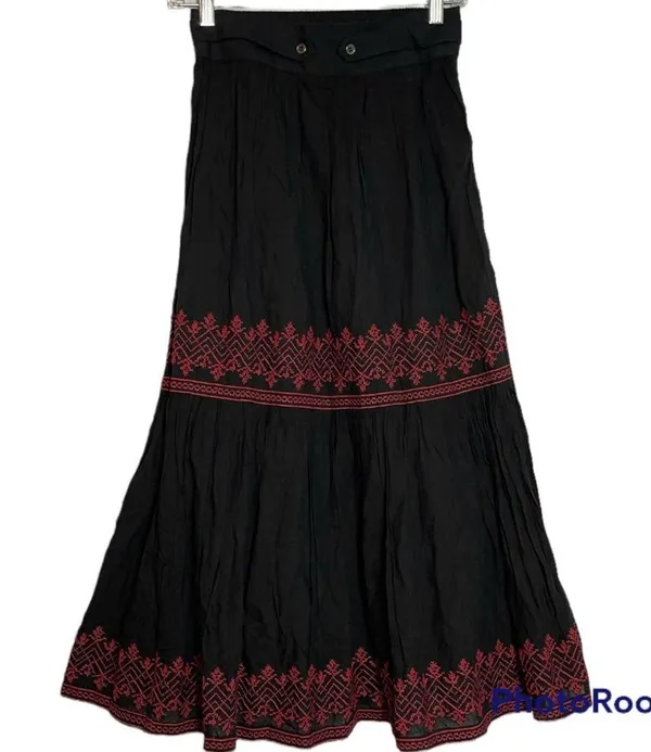 Anthropologie Pinnacle By Shruti Sancheti Tiered Embroidered Midi Skirt - Image 3