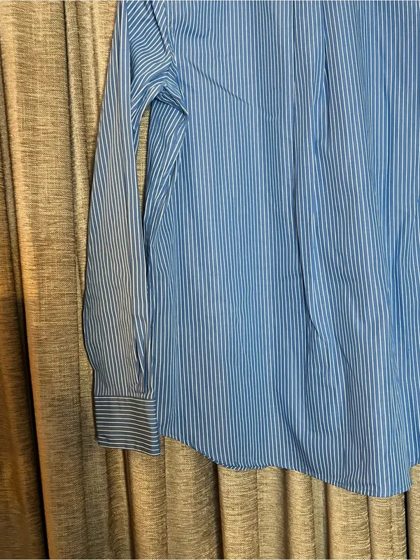 NWT Lauren Ralph Lauren Classic Blue Pinstripe Button Down Dress Shirt Size 8 - Image 14