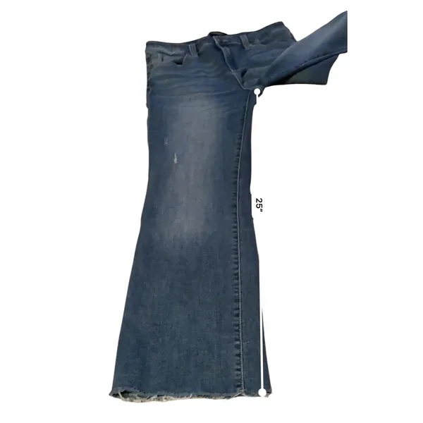 Liverpool LA Crop Flare Jeans‎ Womens 8/29 Blue Raw Hem Distressed Stretch Denim - Image 10