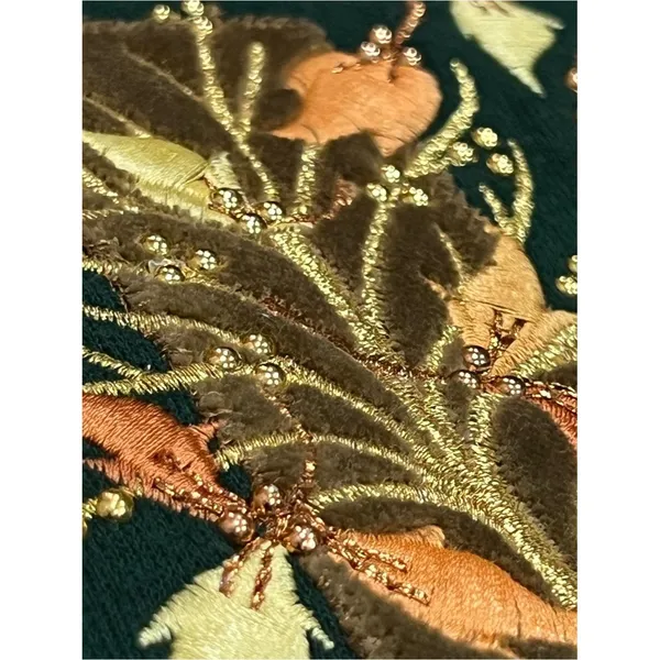 Pleasant Shade Vintage Green Embellished Fall Leaves Crewneck Sweater Size Large - Image 12