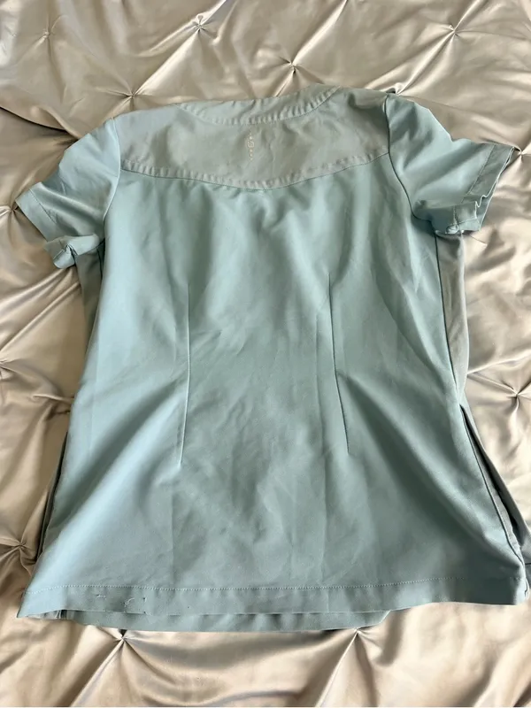 healing hands Light Blue Scrub Top with Contrast Piping - Image 3