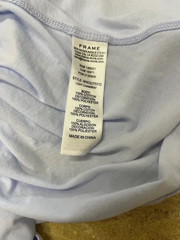 Frame Denim Light Blue boxy crop tee size XS - Image 5