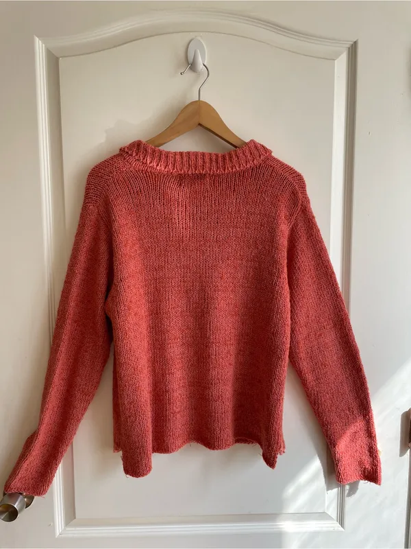 April Cornell Women Knit Cardigan Sweater Button Collar Oversized Boxy M VTG - Image 2