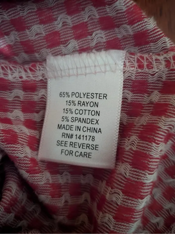 Kirious Red Gingham Lace Button Cami Top Size L Size L - Image 6
