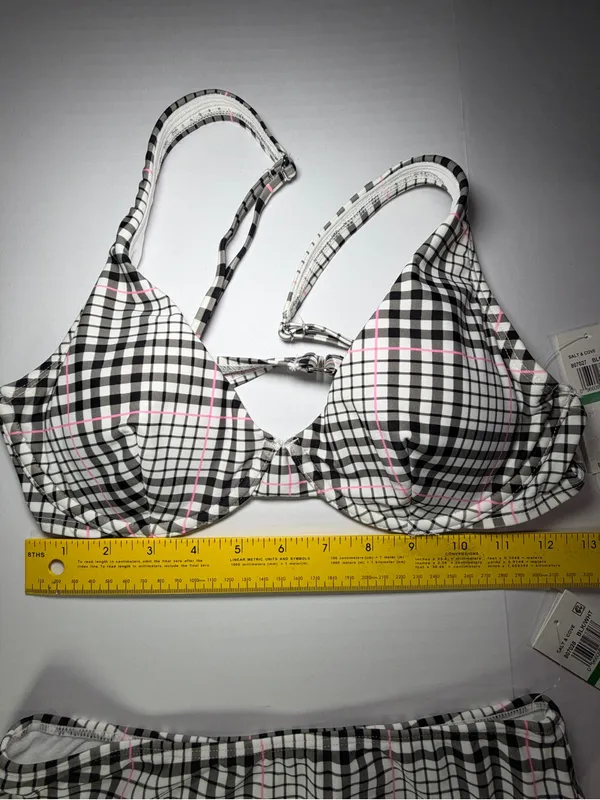 Salt + Cove Black & Pink Plaid Underwire Bikini Set - Image 4