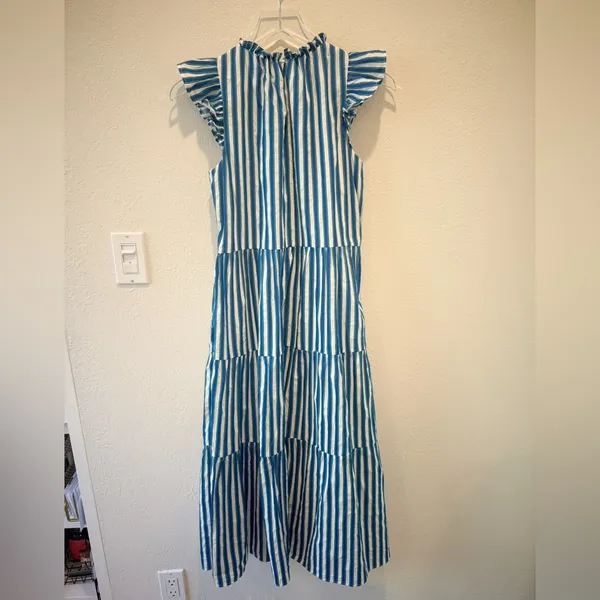 J. CREW Tiered Cotton Dobby Dress in Cape Stripe size‎ XS - Image 3