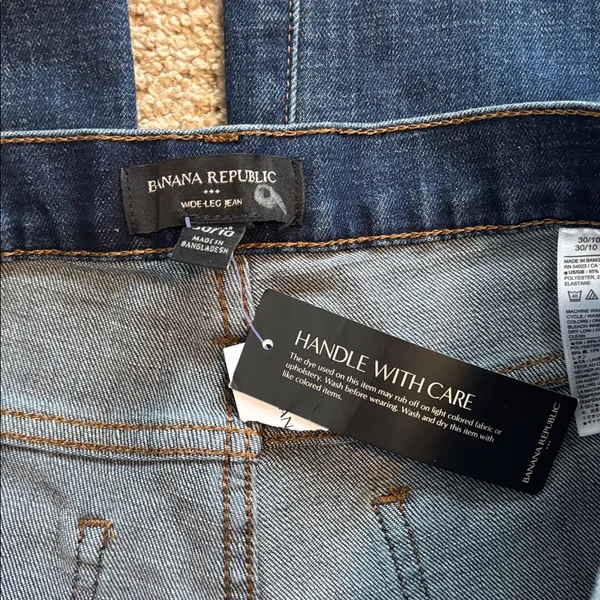 Banana Republic Dark Blue Wide-Leg Jeans Size 30 - Image 5