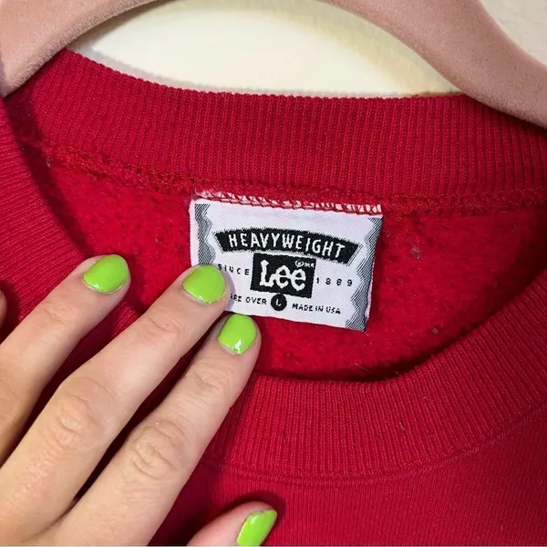✨ Vintage Lee‎ Red Iowa Crewneck Sweatshirt Large - Image 3