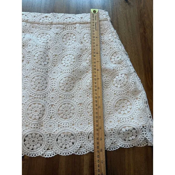 Commense Lace Floral Circle Hem Skirt White Size Medium - Image 7