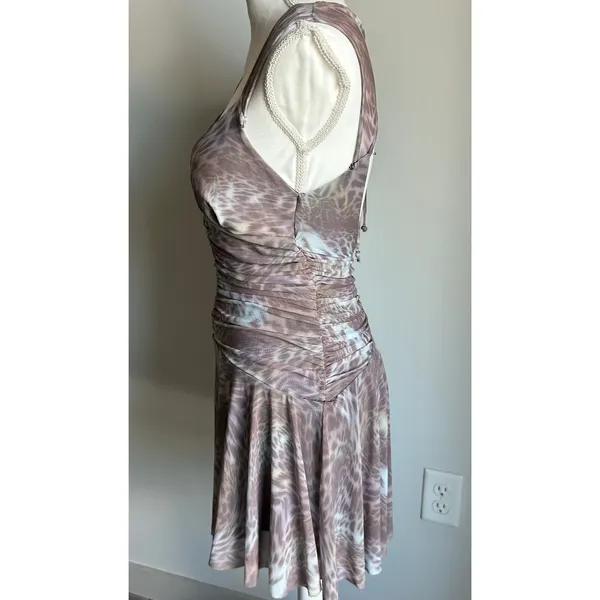 Silence + Noise Urban Outfitters Gathered Y2K Animal Print Mini Party Dress M - Image 2