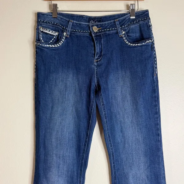 Virgin Only Women's Embellished Bootcut Jeans Dark Wash Size 9/30 western rodeo - Image 4