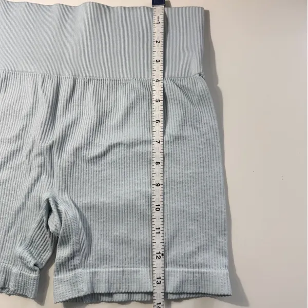 Colsie Light Blue Ribbed Seamless Lounge Shorts High Waisted Womens Large‎ - Image 4