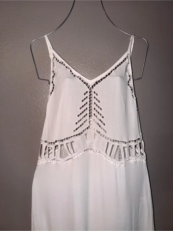 Lulus White Crochet Lace Cover Up Dress Small Beach Resort Vacation - Image 2